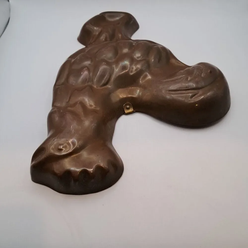 Copper Patina Rooster Chicken Wall Hanging Art Kitchen Mold Pan Farmhouse Decor